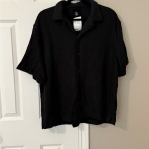 H&M Black Textured Knit Top XL - NWT